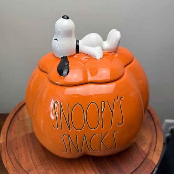 Rae Dunn Other - Rae Dunn SNOOPY’S SNACKS Pumpkin Canister, NIB